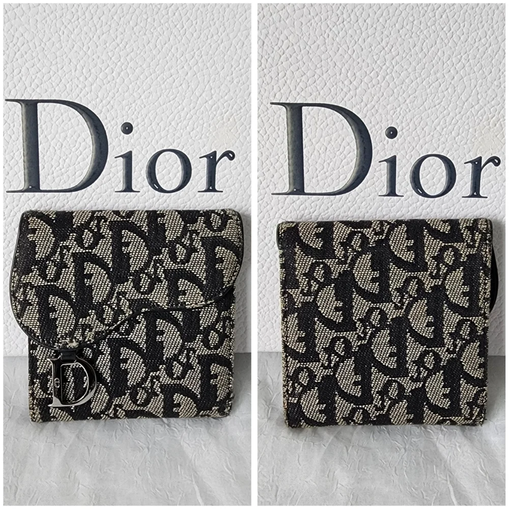 Auth Dior Oblique Trotter Saddle Lotus Wallet